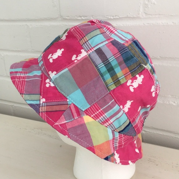 Adult Size Pink Plaid Preppy Classic Disney Mickey Mouse Bucket Hat - Picture 2 of 9